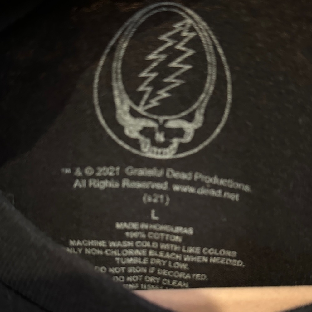 Grateful Dead Black Tee with colorful Dancing Bears - Picture 2 of 3